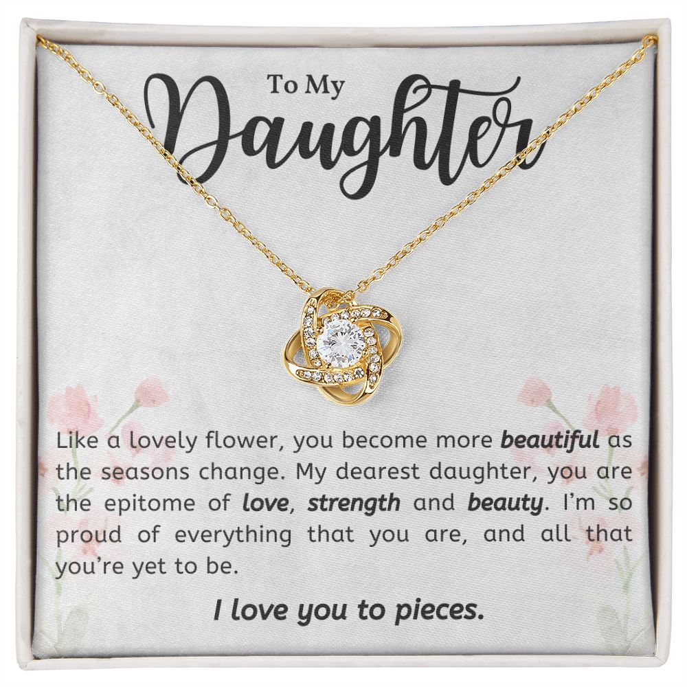 Daughter - Love, Strength & Beauty - Love Knot Necklace