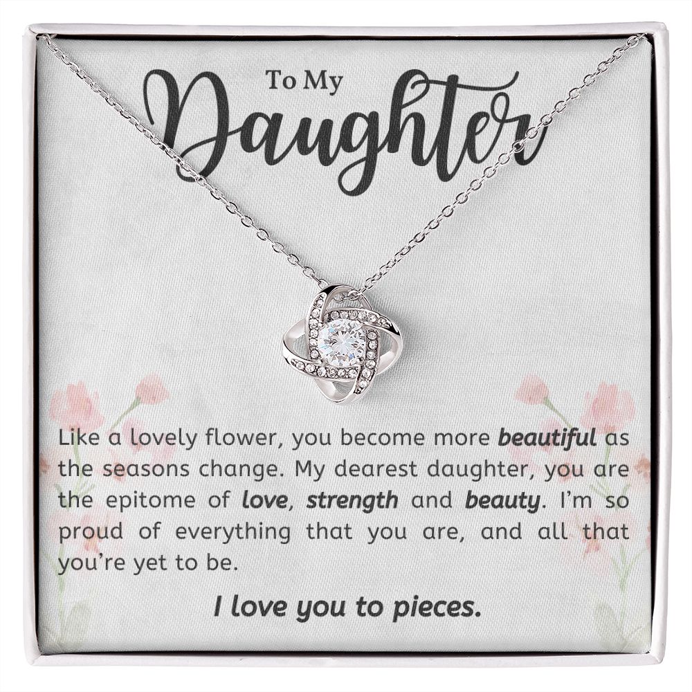 Daughter - Love, Strength & Beauty - Love Knot Necklace