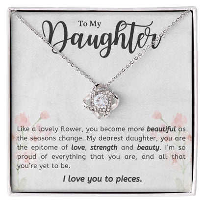 Daughter - Love, Strength & Beauty - Love Knot Necklace