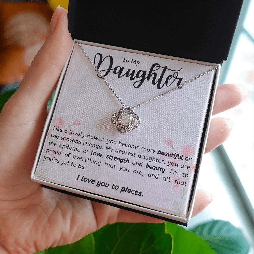 Daughter - Love, Strength & Beauty - Love Knot Necklace