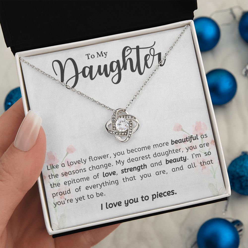 Daughter - Love, Strength & Beauty - Love Knot Necklace