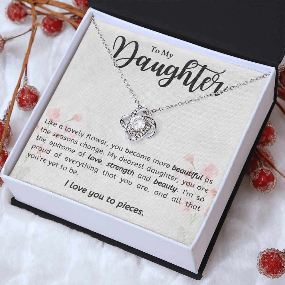 Daughter - Love, Strength & Beauty - Love Knot Necklace
