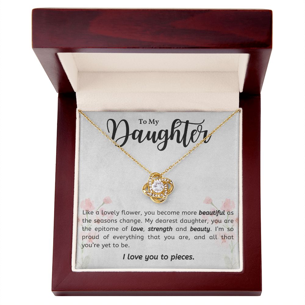 Daughter - Love, Strength & Beauty - Love Knot Necklace