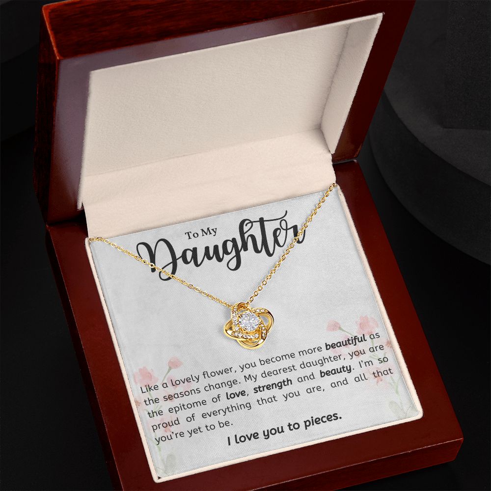 Daughter - Love, Strength & Beauty - Love Knot Necklace