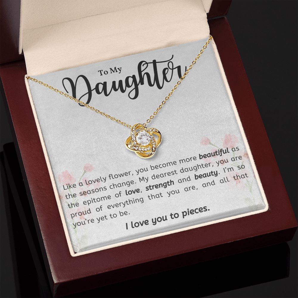 Daughter - Love, Strength & Beauty - Love Knot Necklace