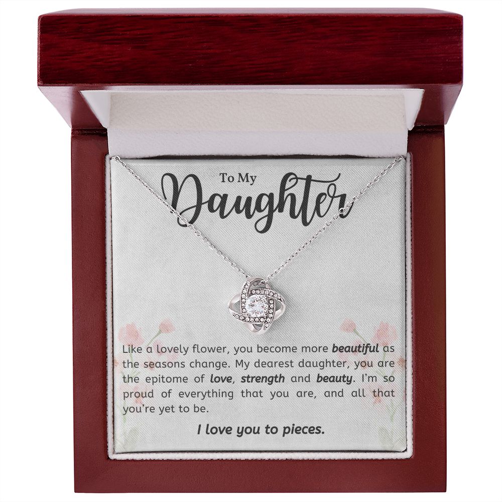 Daughter - Love, Strength & Beauty - Love Knot Necklace