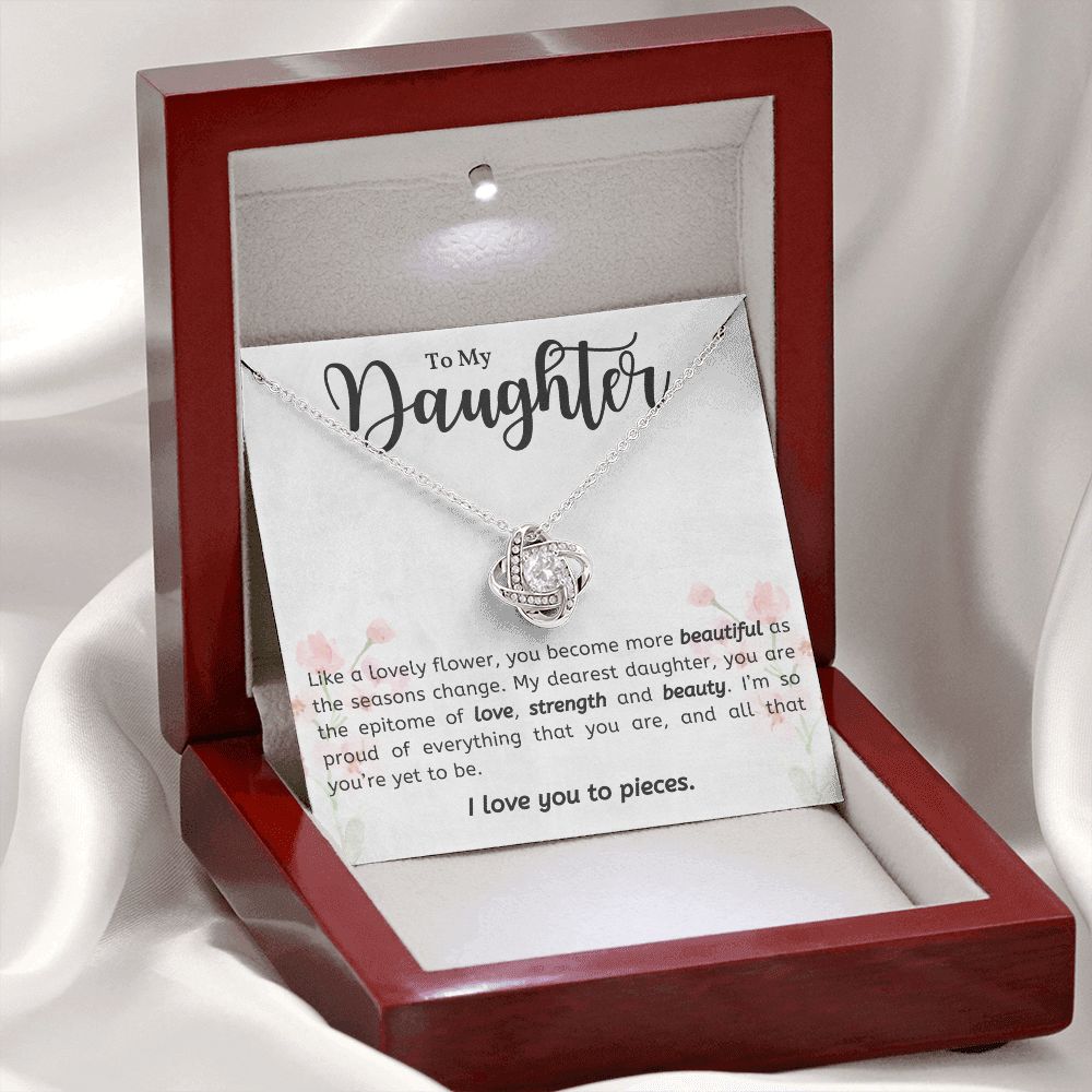 Daughter - Love, Strength & Beauty - Love Knot Necklace